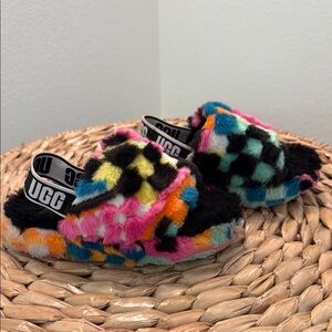 UGG Colorful Fluffy Slippers